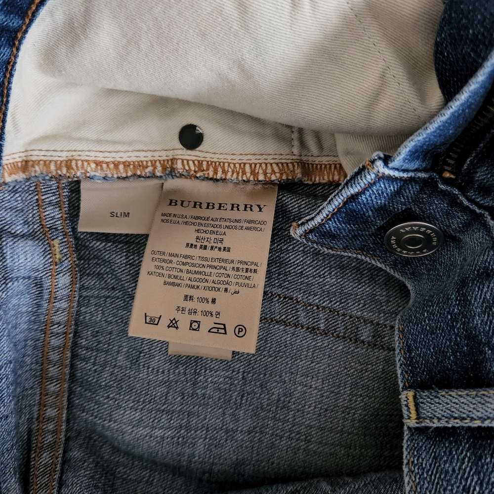 Burberry Men's Slim Fit Washed Jeans 31x32 - Picture 9 of 15